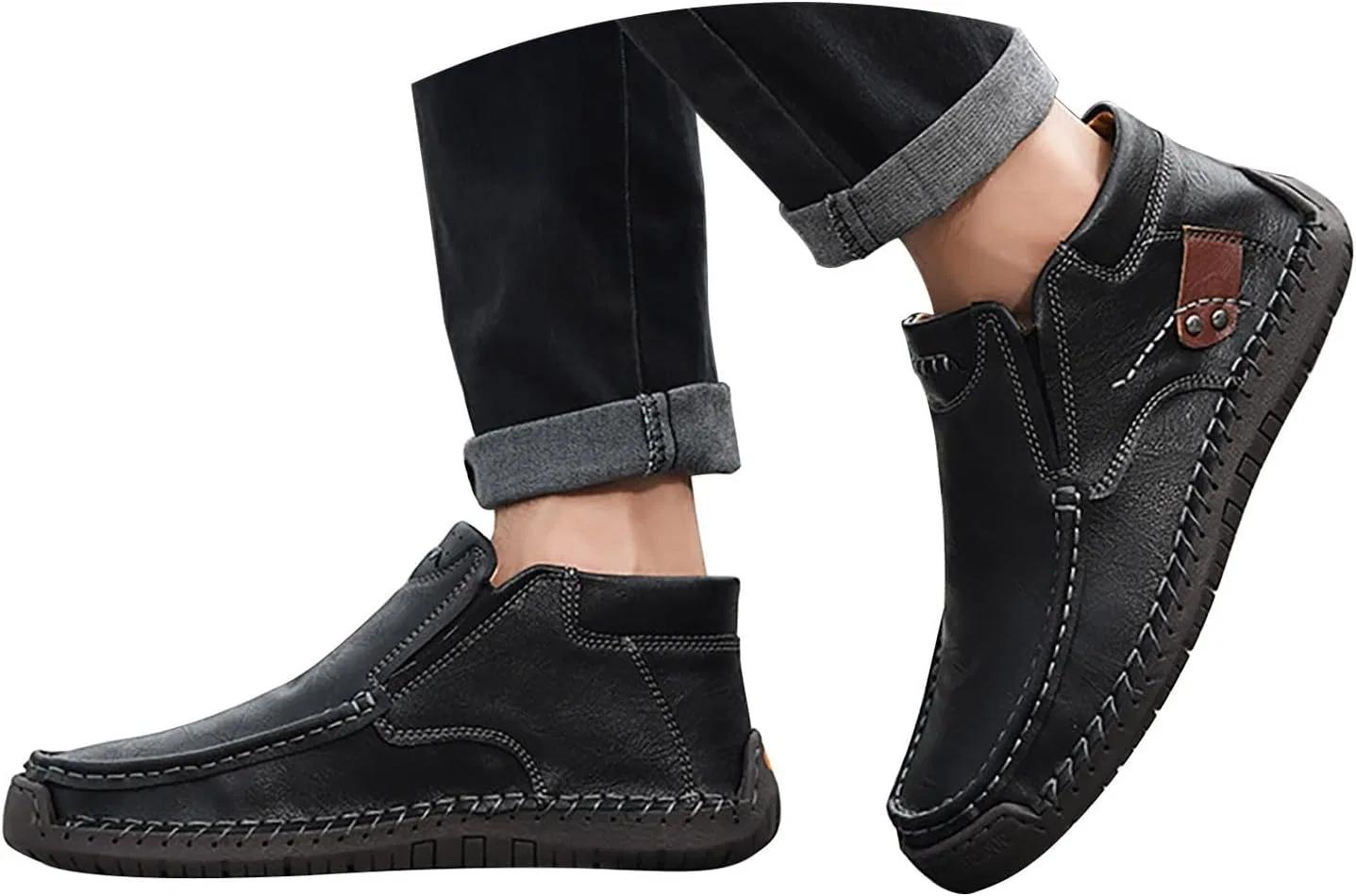 Туфли Herren Business High Top Freizeitschuhe Leichte Kleid Erfrischende Stiefel Klassisch Gehen Autofahren Reisen Outdoor Ski Schuhe Herren 43 Generic, Schwarz — фото 2