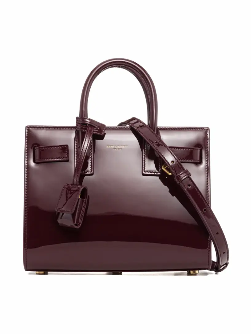 

Сумка-тоут Sac de Jour Nano Saint Laurent, бордовый