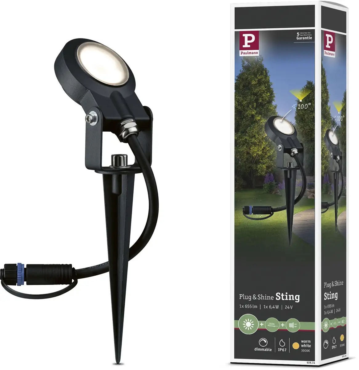 

Светодиодный садовый прожектор Paulmann Plug & Shine 24В, цвет anthrazit