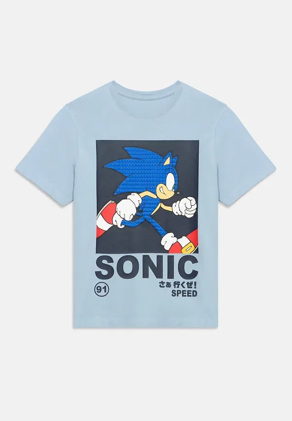 Футболка Name It Nkmactis Sonic SS Nreg Top Box Sky Print T-Shirt, синий туман — фото 3