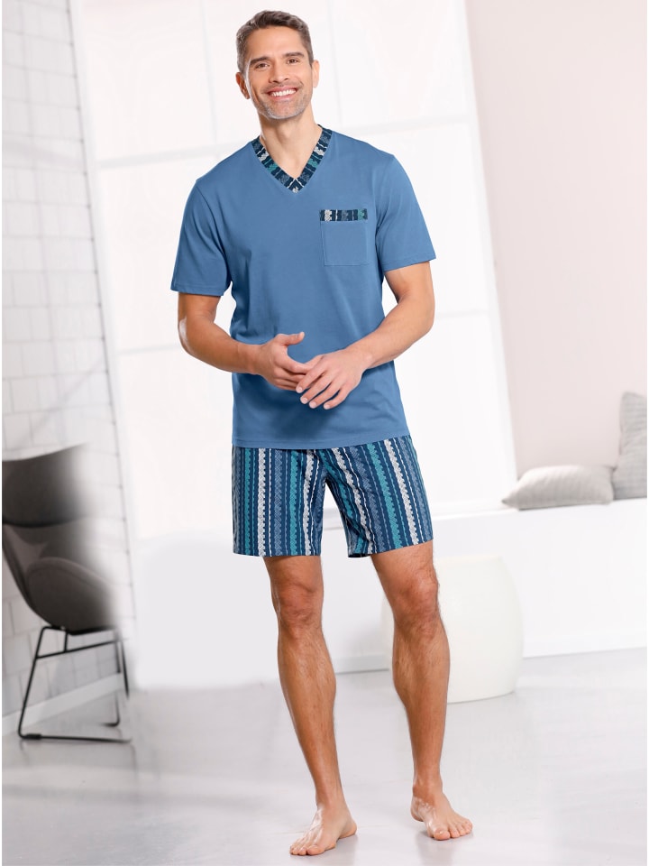 

Sieh an! Коротенькие шорты в средне-синюю полоску