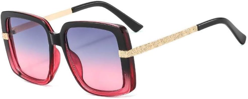 

Модные солнцезащитные очки большого размера в квадратной металлической оправе для женщин. Классические солнцезащитные очки с защитой от УФ-излучения MTZJH, Black Red Gray Pink