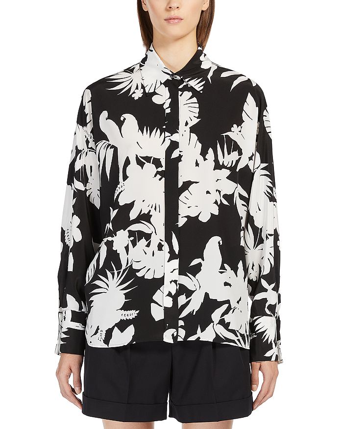 

2 Рубашки из шелка с принтом Arpe Max Mara Studio, черный