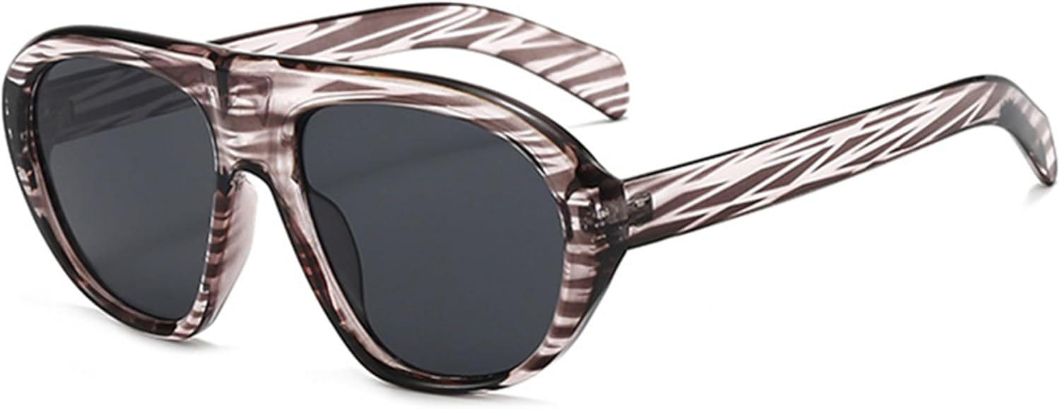 

bullabulling Большие овальные солнцезащитные очки для женщин, модные очки-пилот в стиле 70-х, большие очки для мужчин и женщин, для активного отдыха и путешествий, защита от УФ-излучения, Stripe