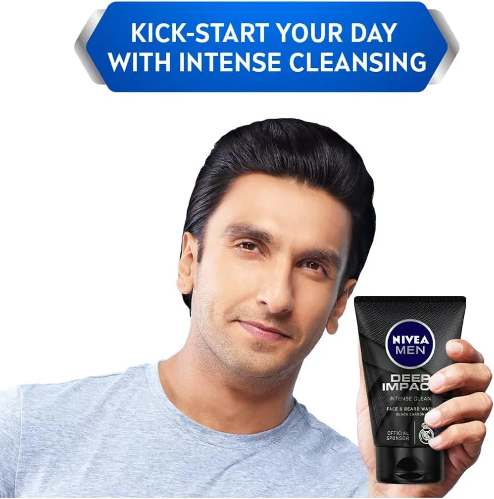 Гель для умывания Nivea — И бритья Men Deep Impact с черным углем, 100 мл — фото 2