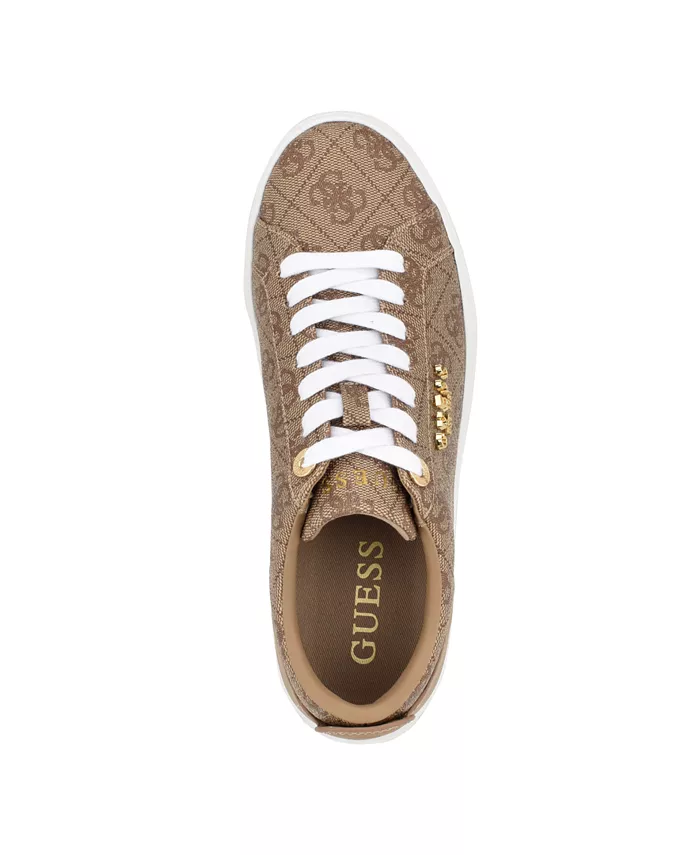 Женские кроссовки Genza на платформе с круглым носком и шнуровкой GUESS, белый — фото 4