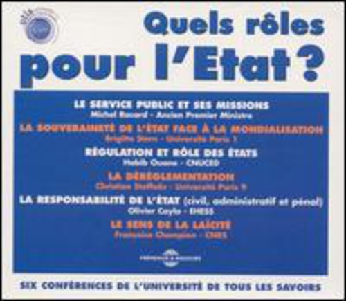 

CD диск Quels Role Pour L'Etat / Various: Quels Role Pour L'etat/Six Conference De L'Universite De Tous Les