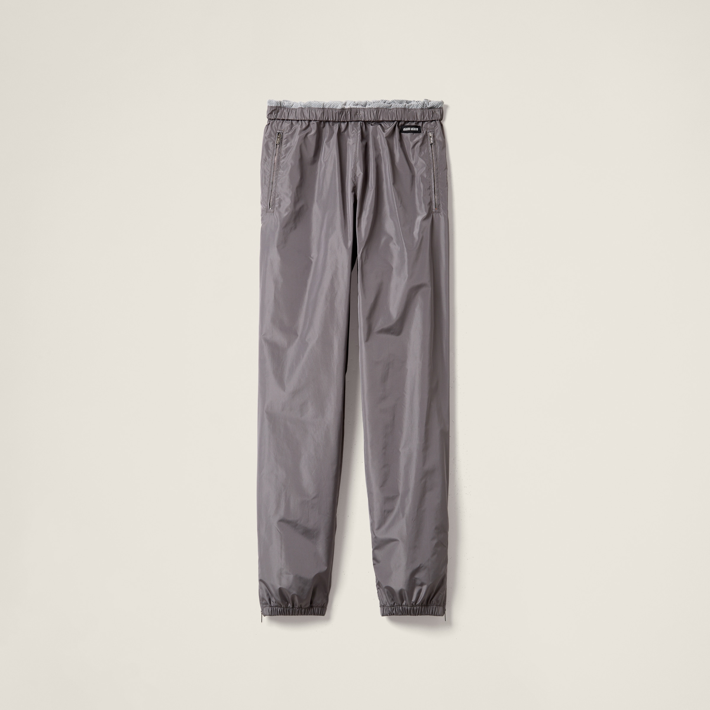 

Технические джоггеры из шелка MIU MIU, алюминий