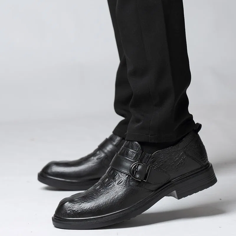 Туфли оксфордские из натуральной кожи, классические, slip-on, черные UOPYNE — фото 2