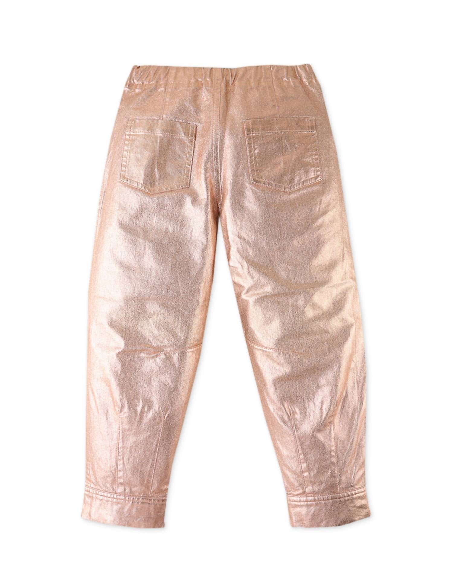Детские брюки Balloon Fit из габардина с бронзовым ламе Gingersnaps, бронзовый — фото 2