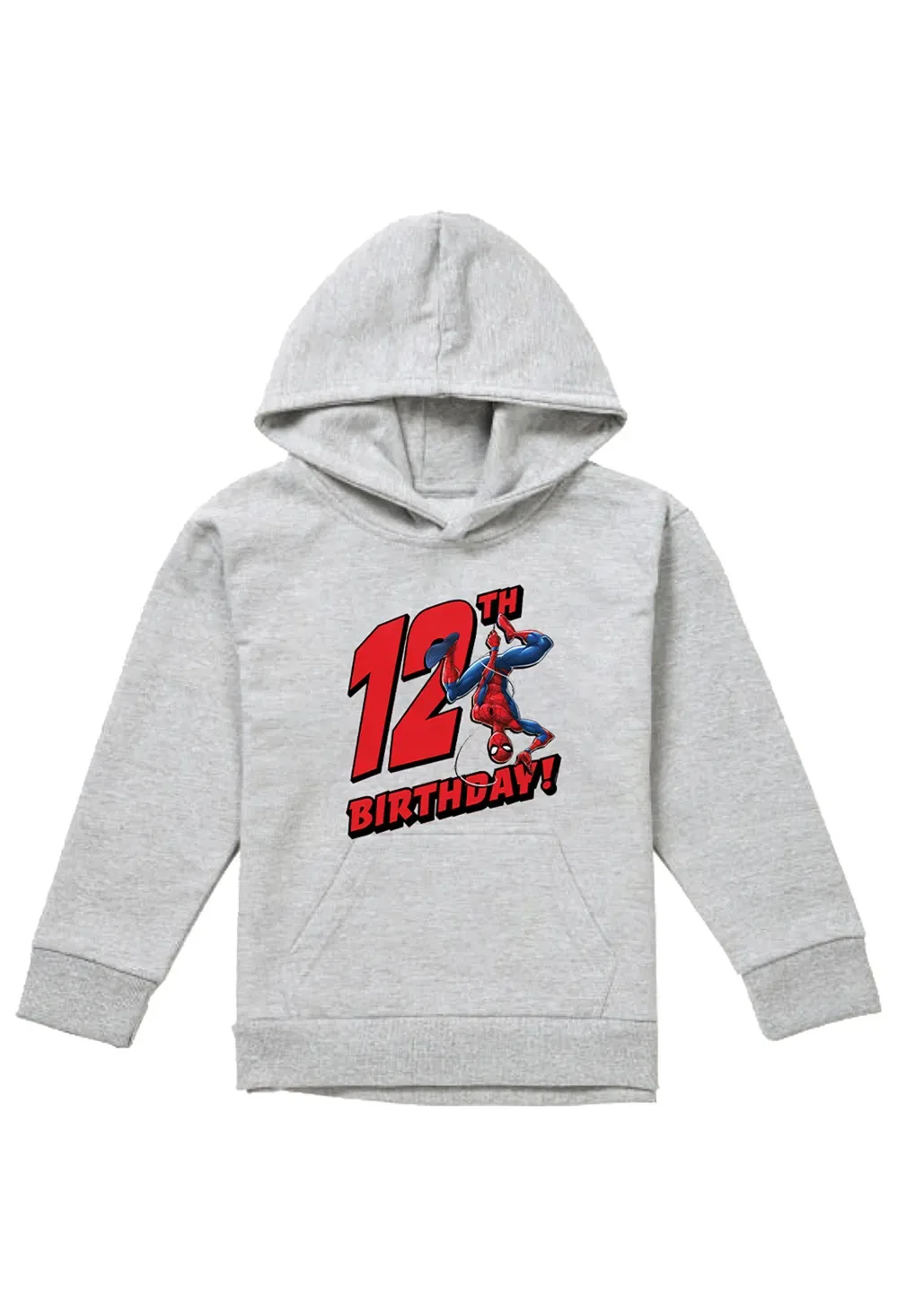 Детская худи Marvel Spiderman Birthday 12, серый