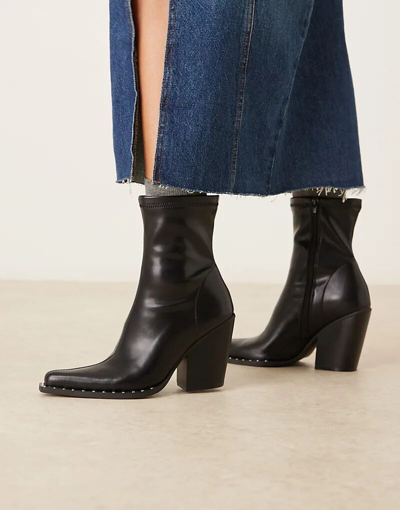 Ботильоны Emrys в стиле вестерн с широкой посадкой ASOS DESIGN, черные