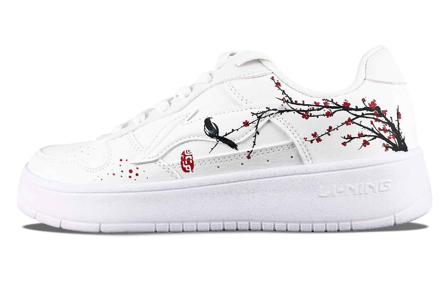

Кроссовки LINING Sports Life Collection Skateboarding Shoes Men Low-top White/Black/Red, белый