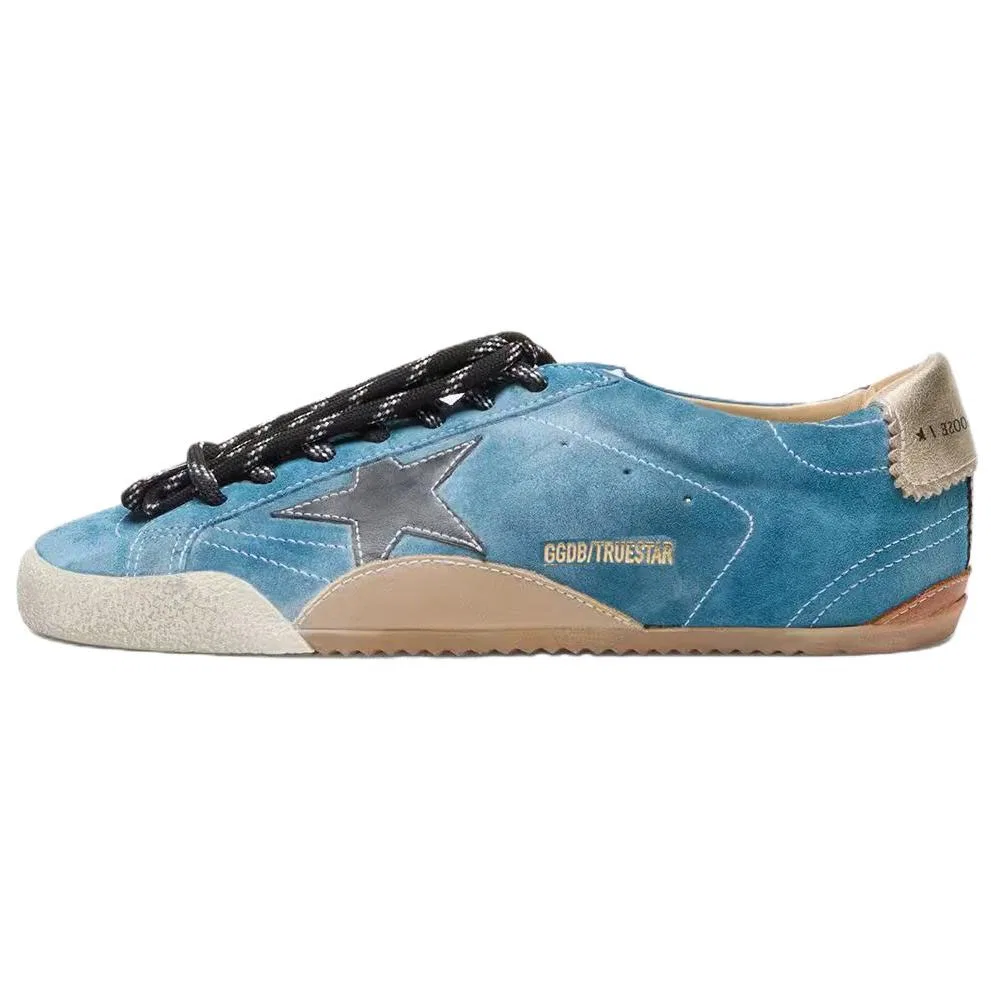Кроссовки кожаные Golden Goose голубые