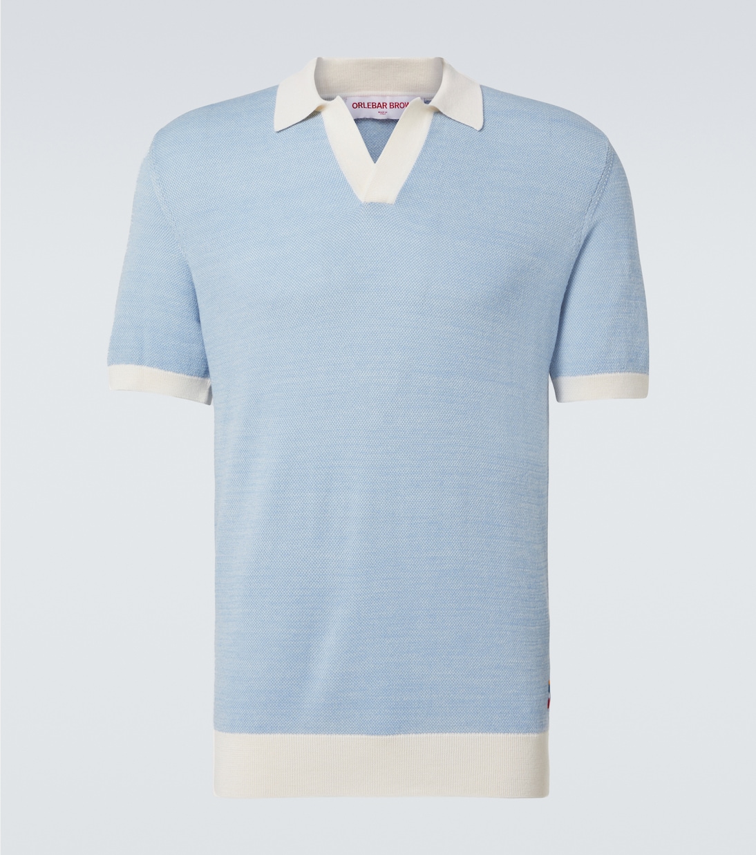 

Поло-свитер Horton из шерсти и хлопка Orlebar Brown, River Blue/White Sand