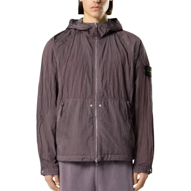 Куртка с капюшоном STONE ISLAND 4100119 из нейлона с металлическим покрытием ECONYL, фиолетовый — фото 3