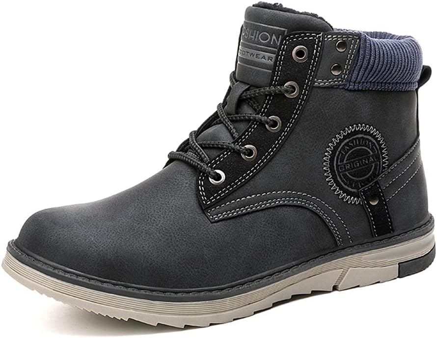 

Мужские зимние снежные ботинки, толстые и теплые, ботинки для походов по снегу, с шерстяной подкладкой, противоскользящие, для холодной погоды (темно-синие, 39 EU) Generic