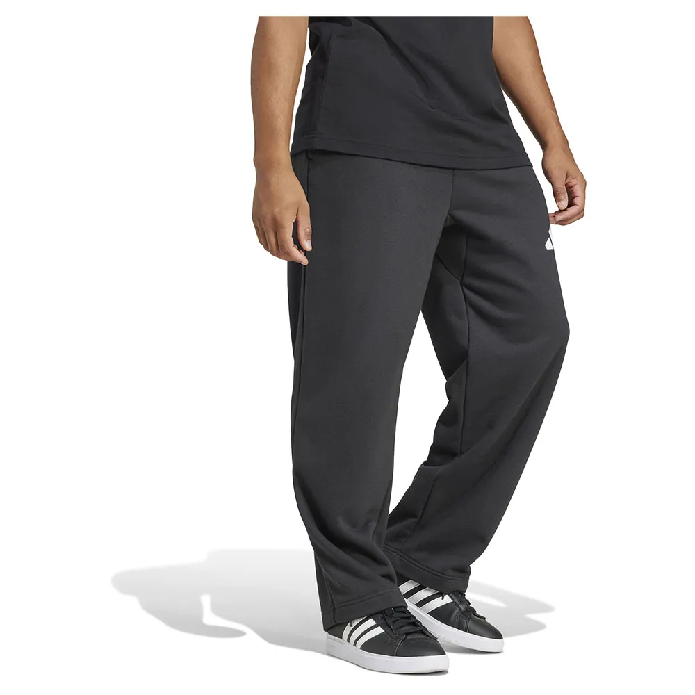 Джоггеры adidas Essentials Wide Leg 3 Bar Logo, черный — фото 4