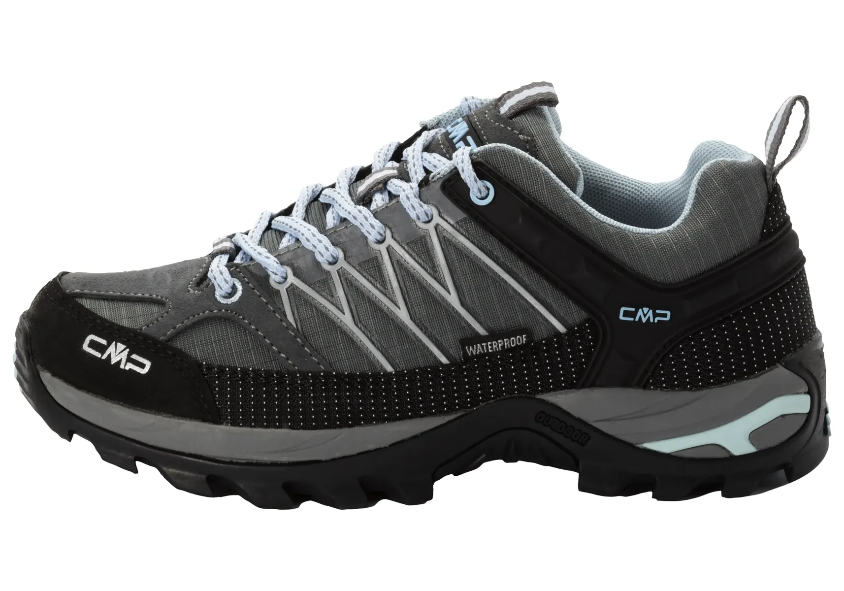 Кроссовки CMP "RIGEL LOW WMN TREKKING SHOE WP", водонепроницаемые, цвет Graffite-Azzurro — фото 2