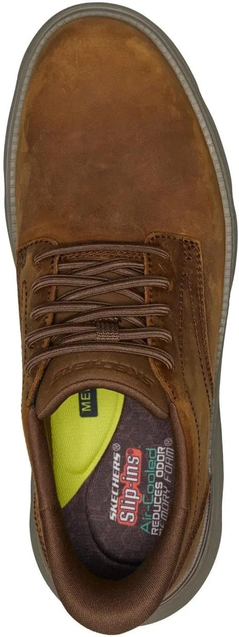 Мужские кроссовки Skechers Garza, Dark Brown Leather Synthetic — фото 3