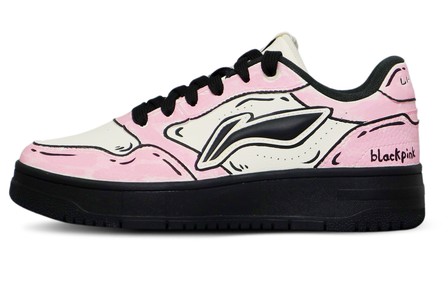 

Кроссовки LINING Skateboarding Shoes Men Low-top Black/Pink, цвет Off White