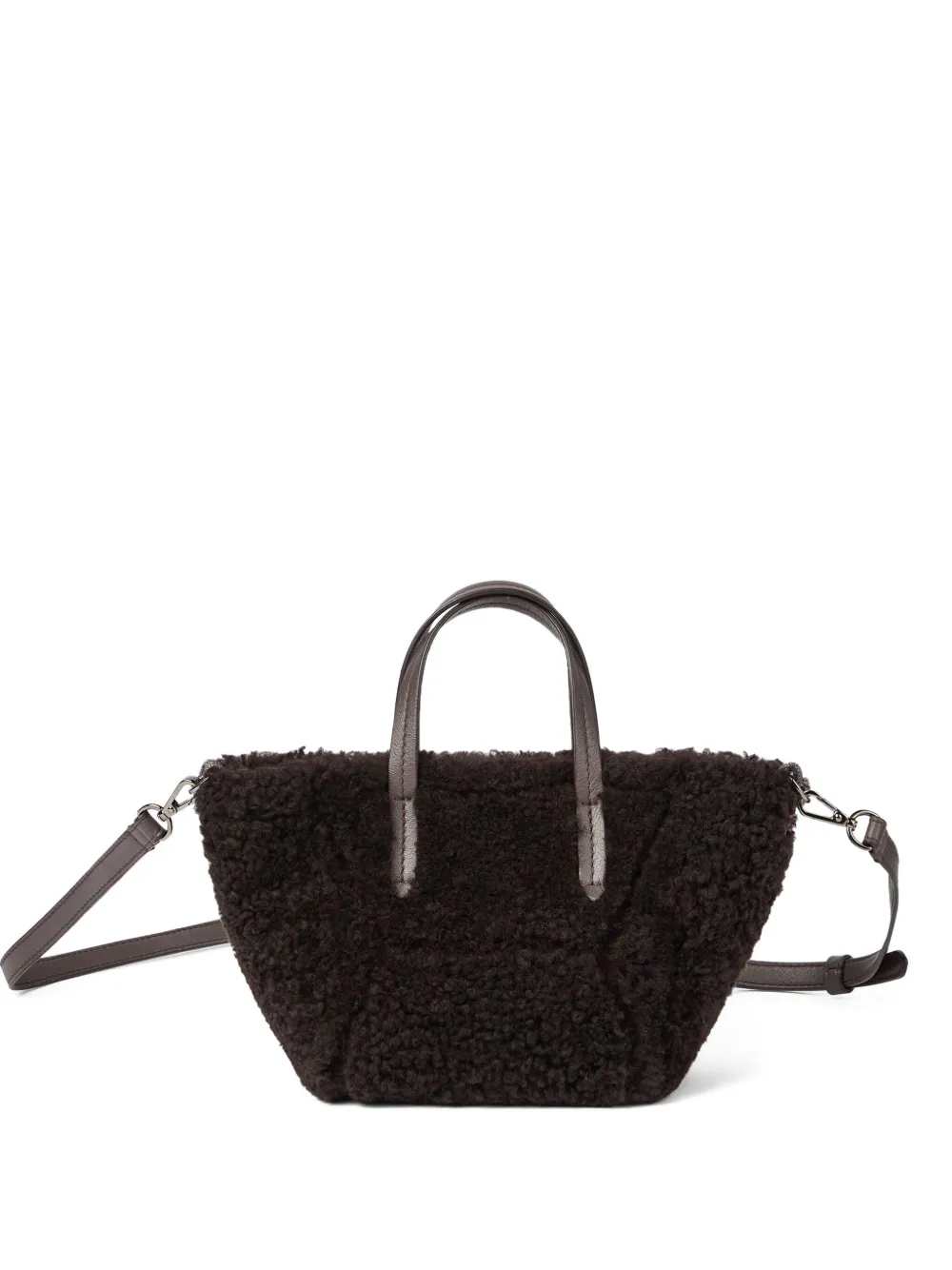 

Сумка-тоут из овчины Brunello Cucinelli, коричневый