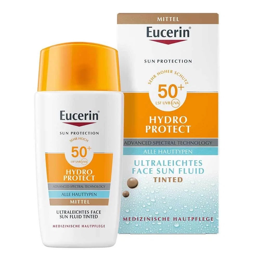 Тонирующий солнцезащитный флюид для лица «Hydro Protect Ultralight» SPF 50+ от Eucerin Eucerin
