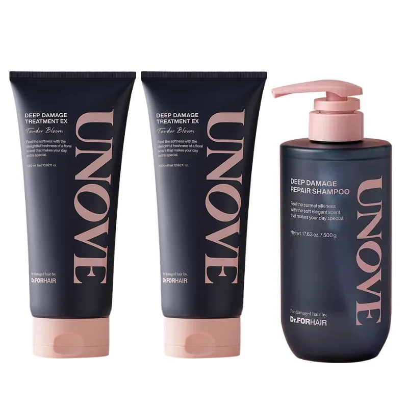 UNOVE Набор для ухода за волосами: шампунь 500 г и маска 320 мл, Hair Mask 320ml*2+Shampoos 500g
