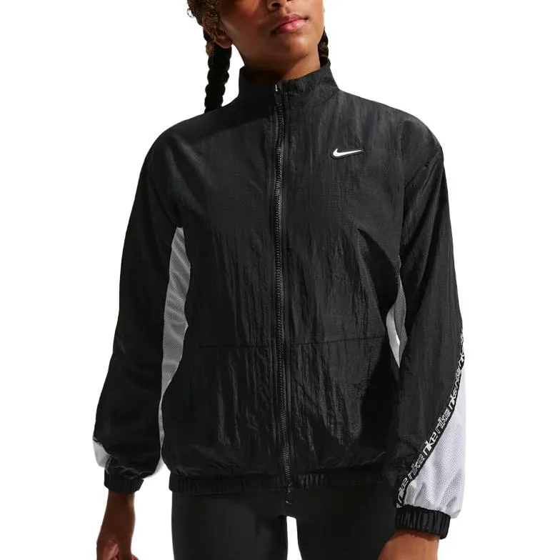 Детская куртка с воротником стойкой Nike, черный