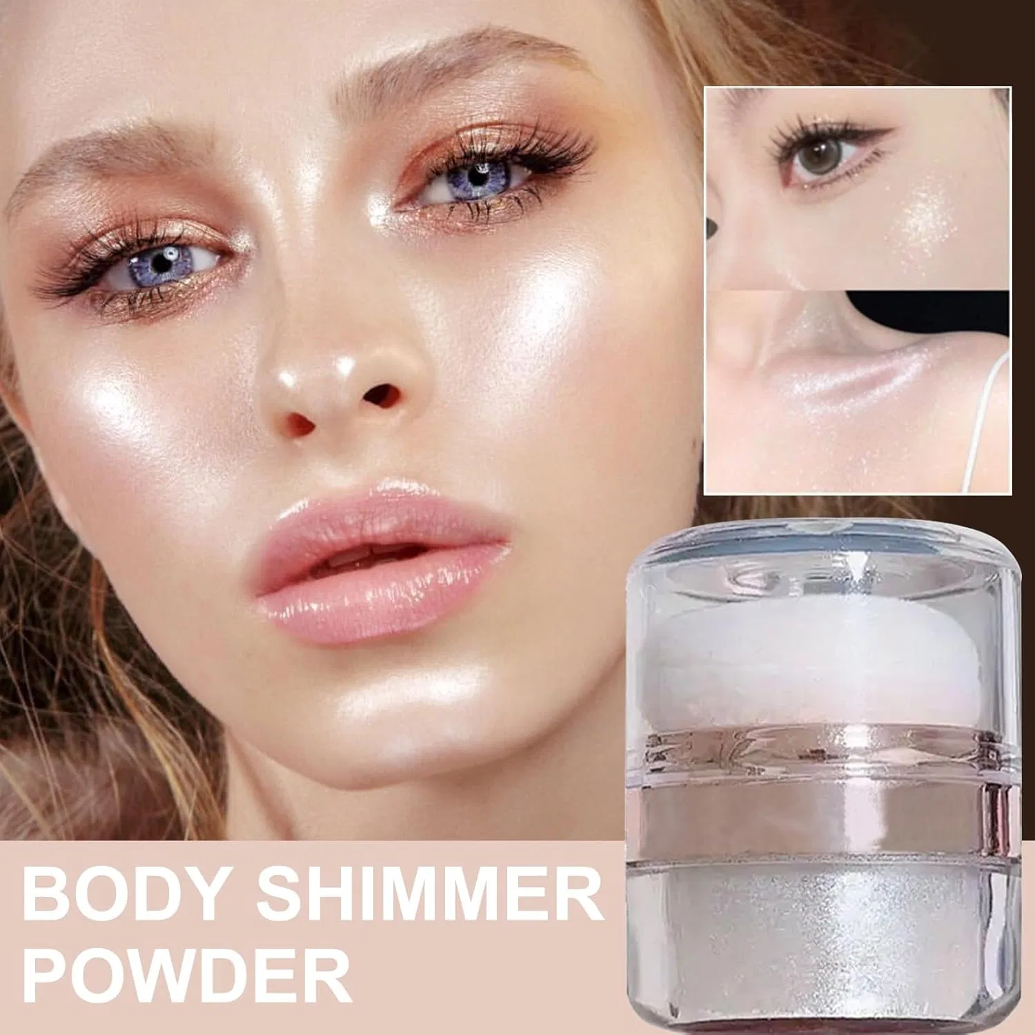 Хайлайтер для лица и тела Glitter Shi ммer Powder, белый, 0.05 кг — фото 2