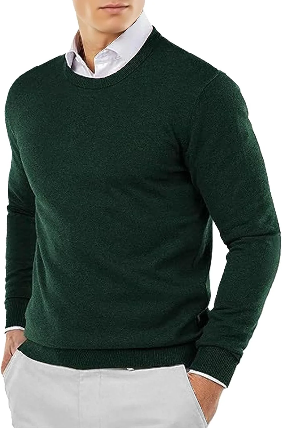 

Мужской свитер с круглым вырезом и ажурным узором, легкий, приталенный, с длинными рукавами SWJGLITTR