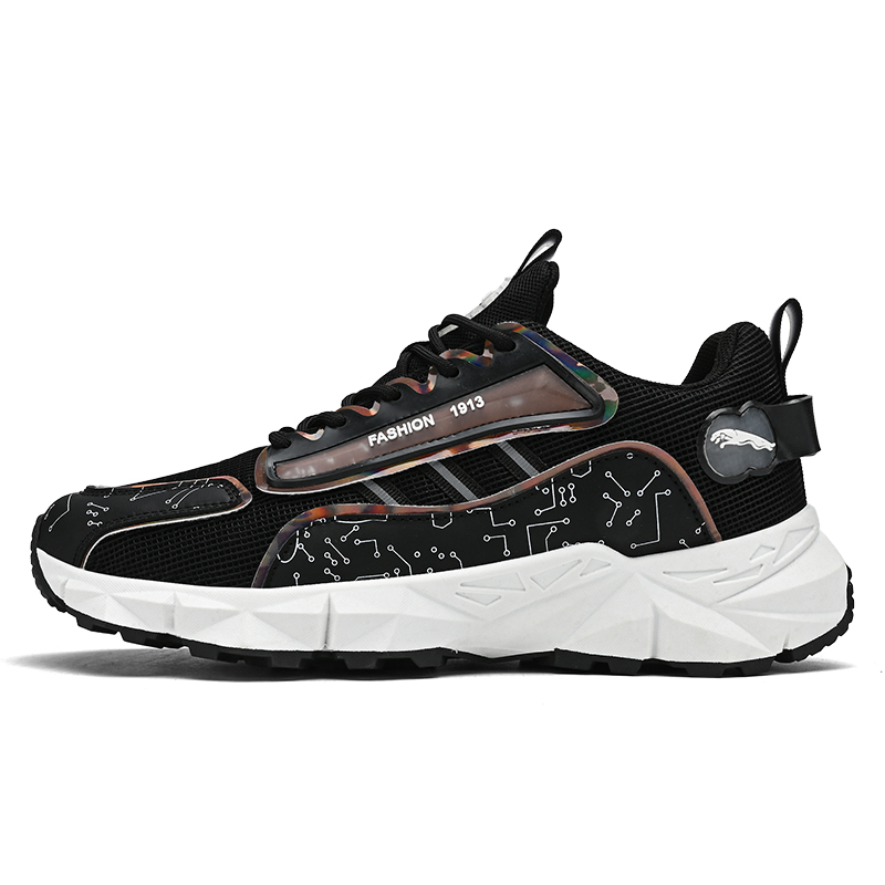 

DINGGU Амортизирующие повседневные туфли мужские Abrasion Resistant Shock Absorbers Low Top - черные, цвет Black