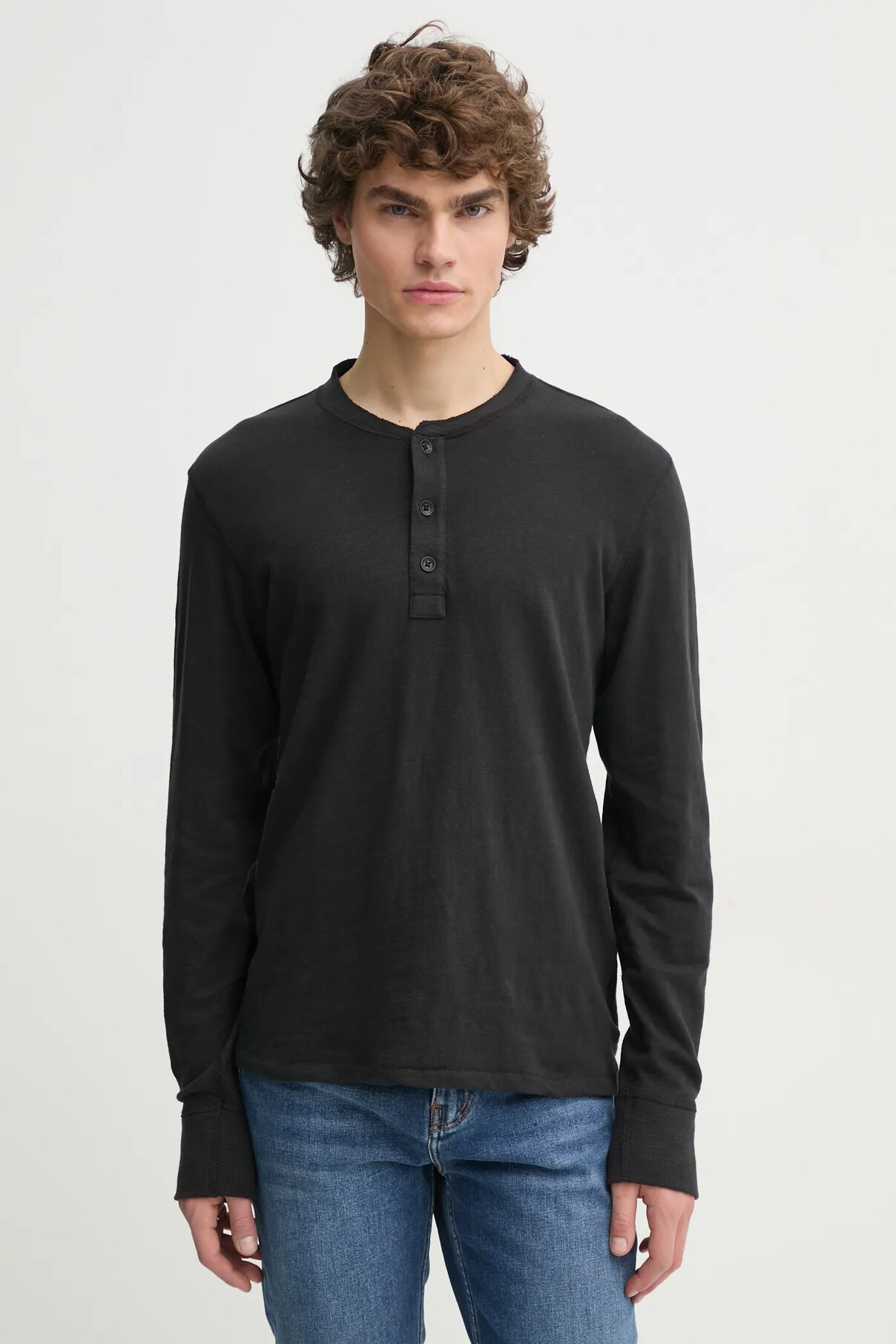 

Хлопковая кофта с длинными рукавами Rag & Bone, черный