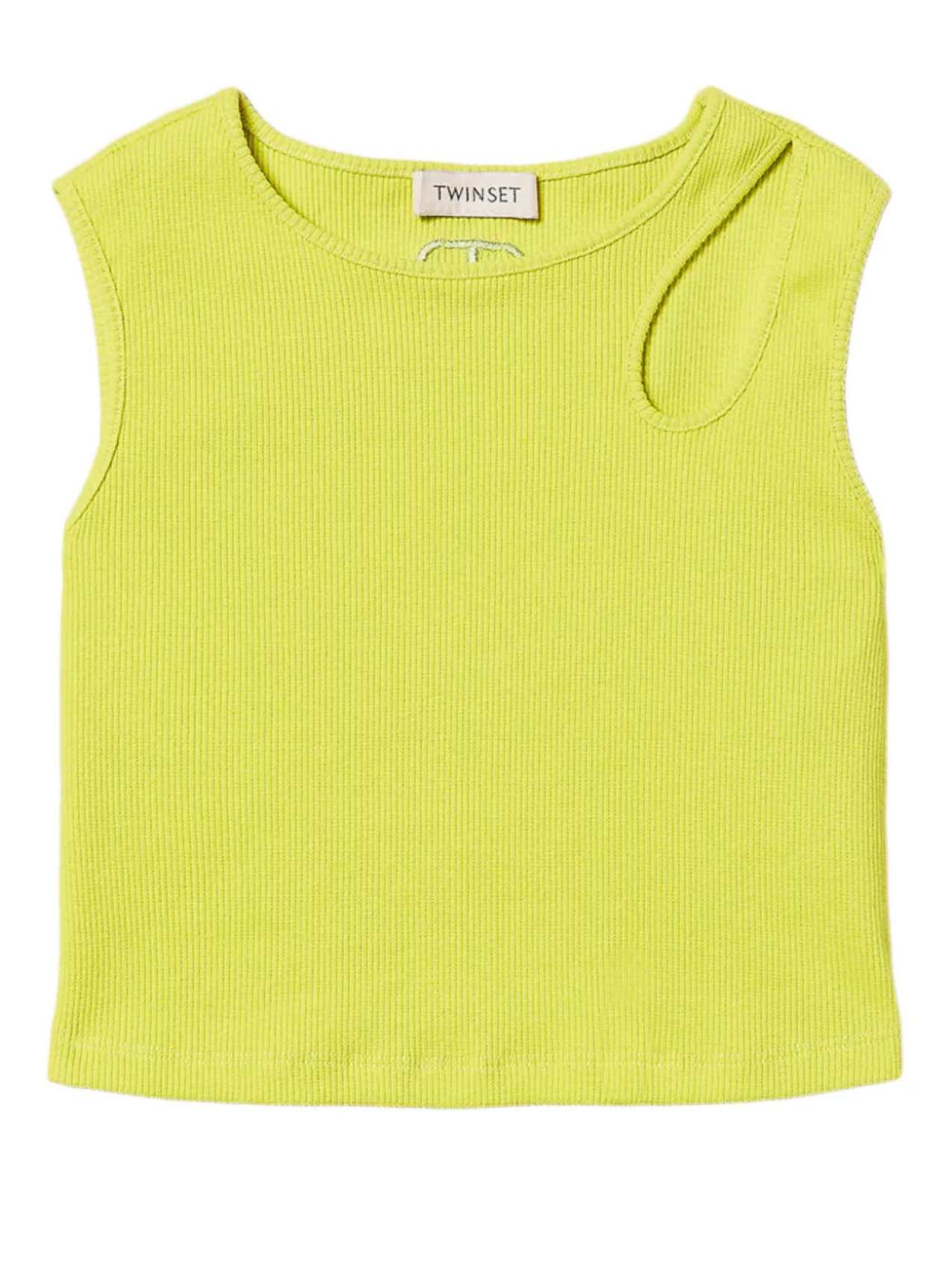 

Топ в рубчик с вырезом TWINSET Kids, желтый