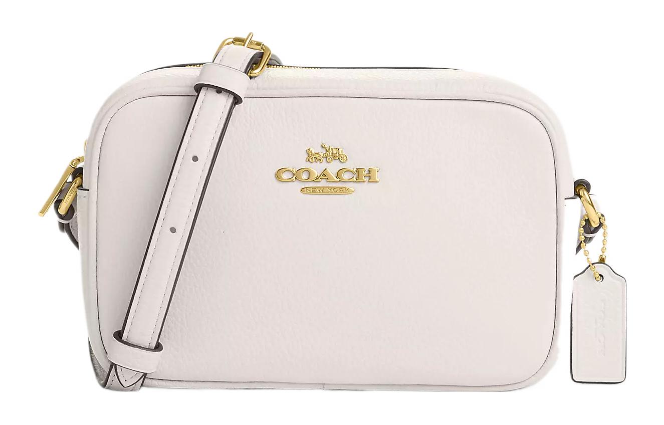 

Сумка через плечо Jamie Leather миниатюрная Coach золото и белый мел