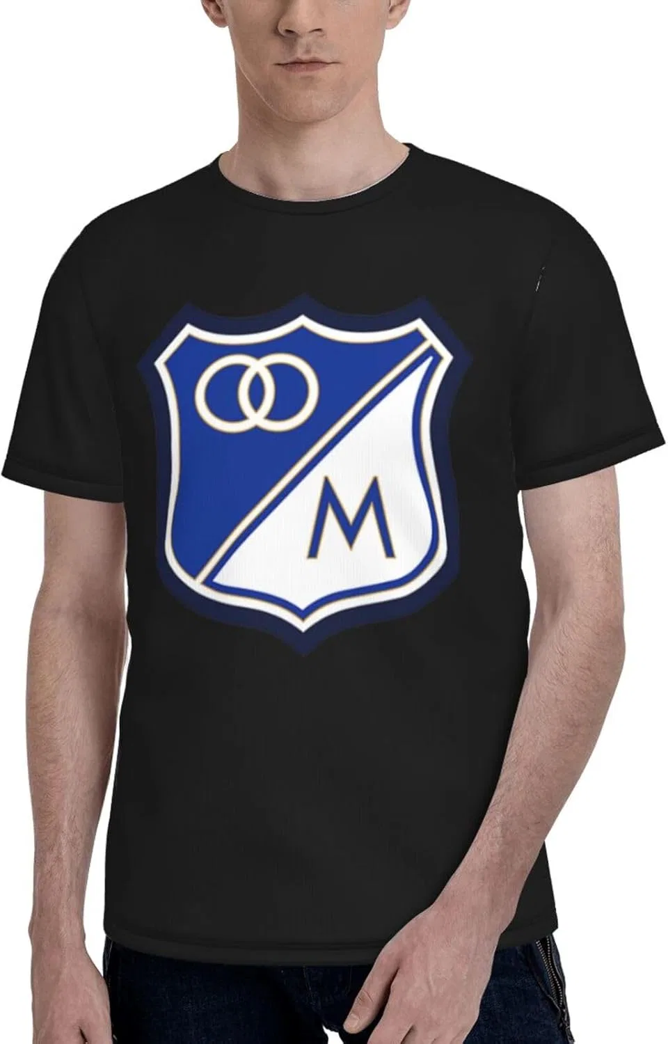 Мужская футболка с коротким рукавом и круглым вырезом Millonarios-Fútbol-Club-FC