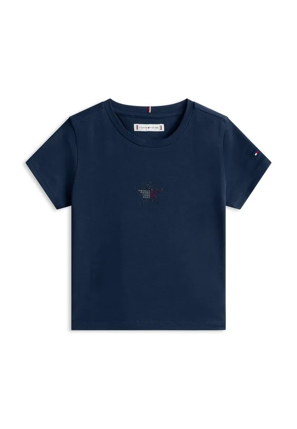Футболка очень узкого кроя с принтом флага со звездами. Tommy Hilfiger, Dark Night Navy — фото 4