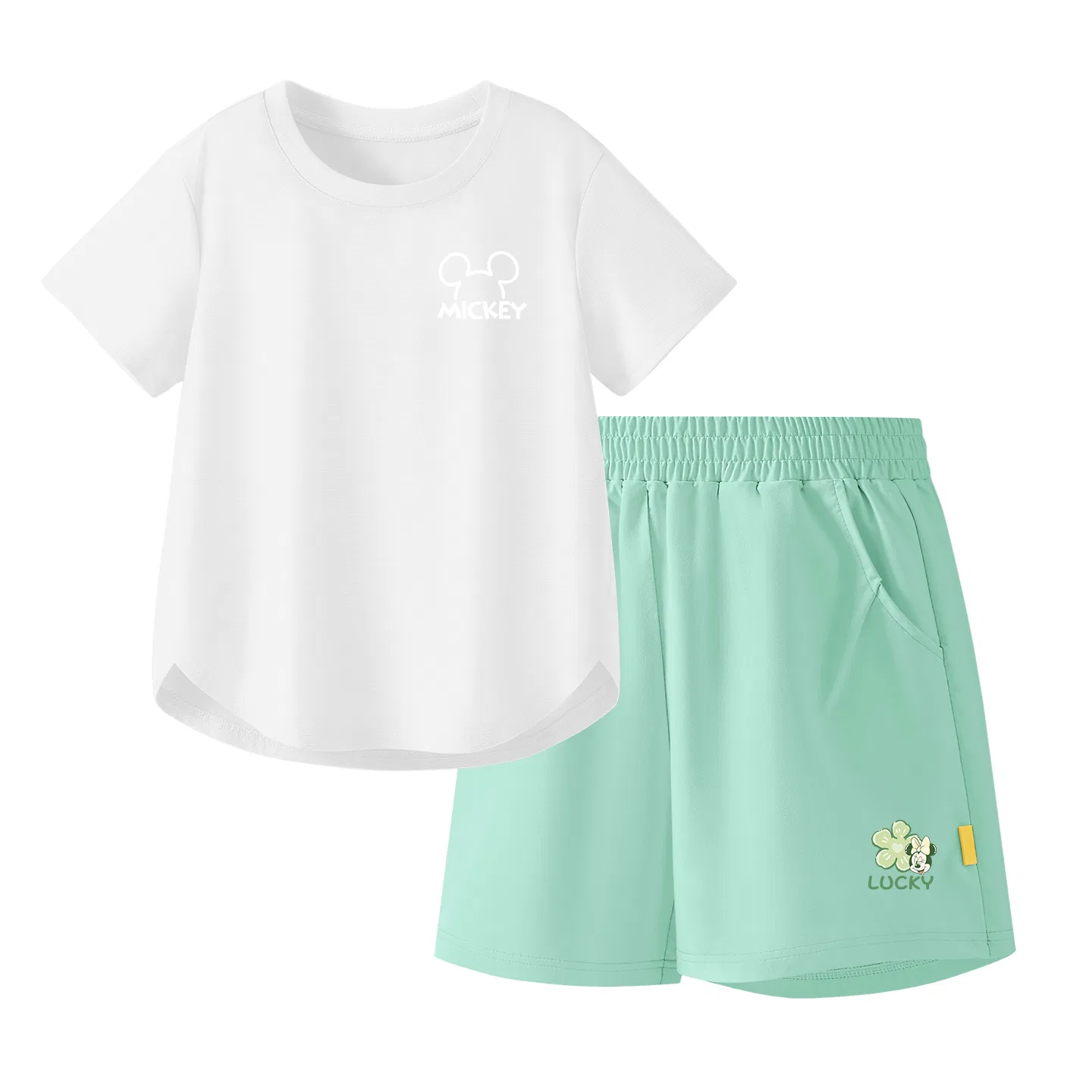 Детский спортивный костюм Casual Sportswear 2 Piece Set Disney, Thick Board Di Line K Mist White+Di Lucky Clover K_Bottom Sweet Pear Green