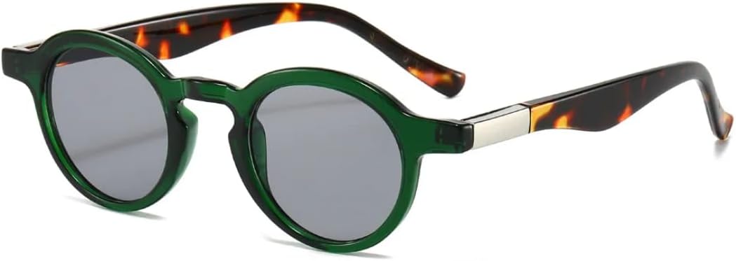 

Модные винтажные круглые мужские солнцезащитные очки для женщин, трендовые сине-зеленые панк-солнцезащитные очки, прозрачные очки с защитой от УФ-излучения UV400 SZVVBKK, Green Black