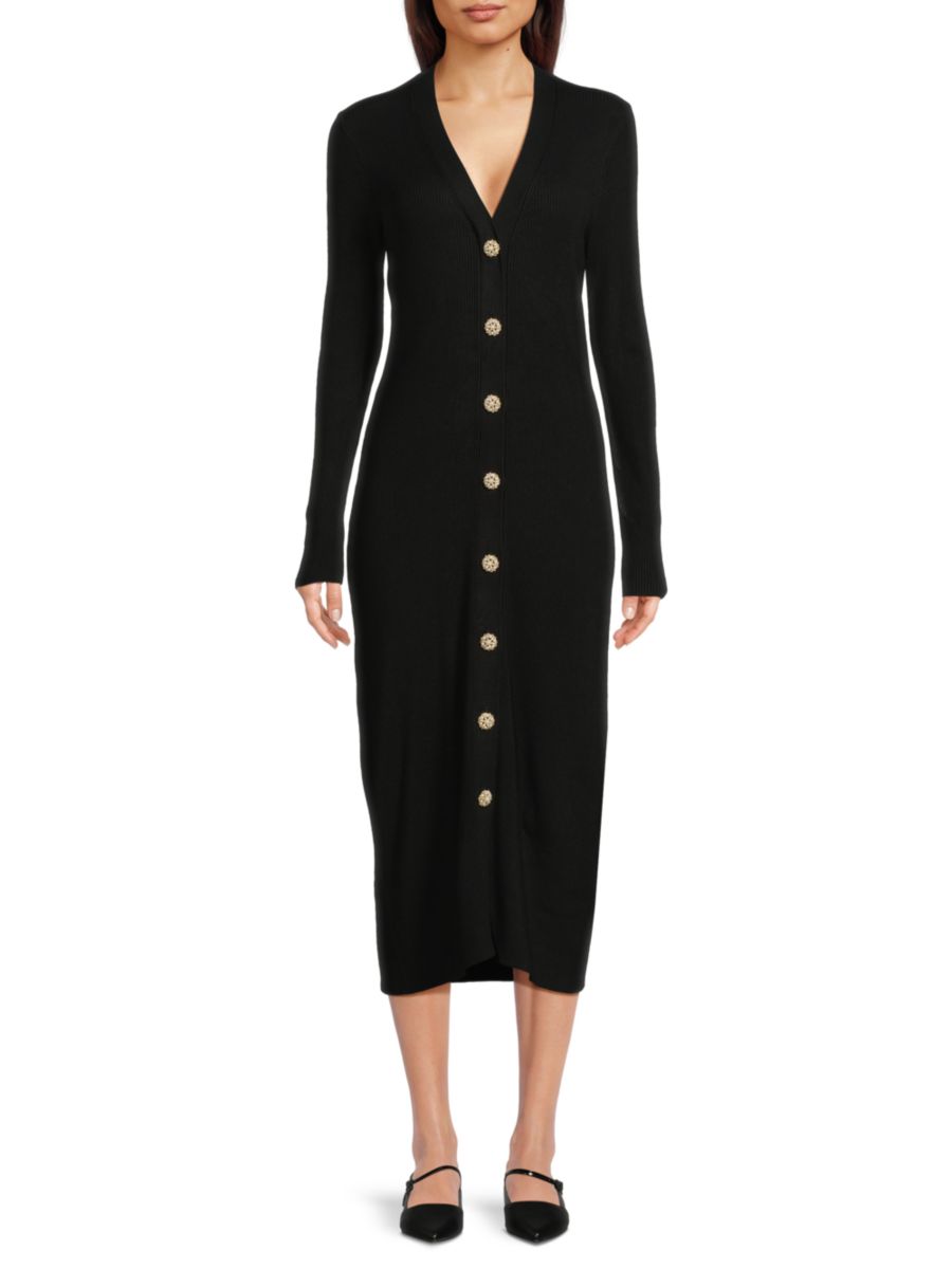 

Платье миди в рубчик Karl Lagerfeld Paris, черный