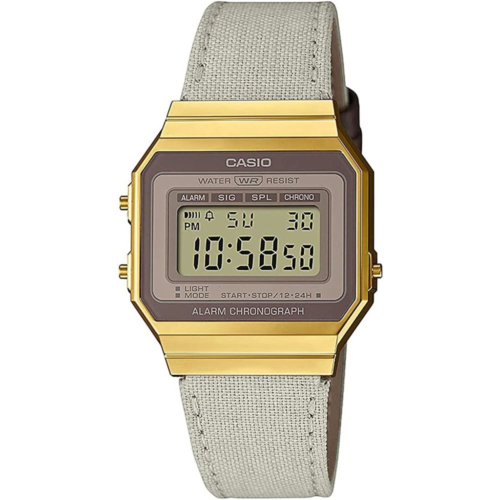 

Часы из бежевой ткани Casio