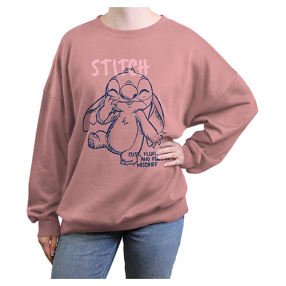 

Большой пуловер с рисунком для детей Disney's Lilo & Stitch Cute And Fluffy Stitch, цвет Desert Pink