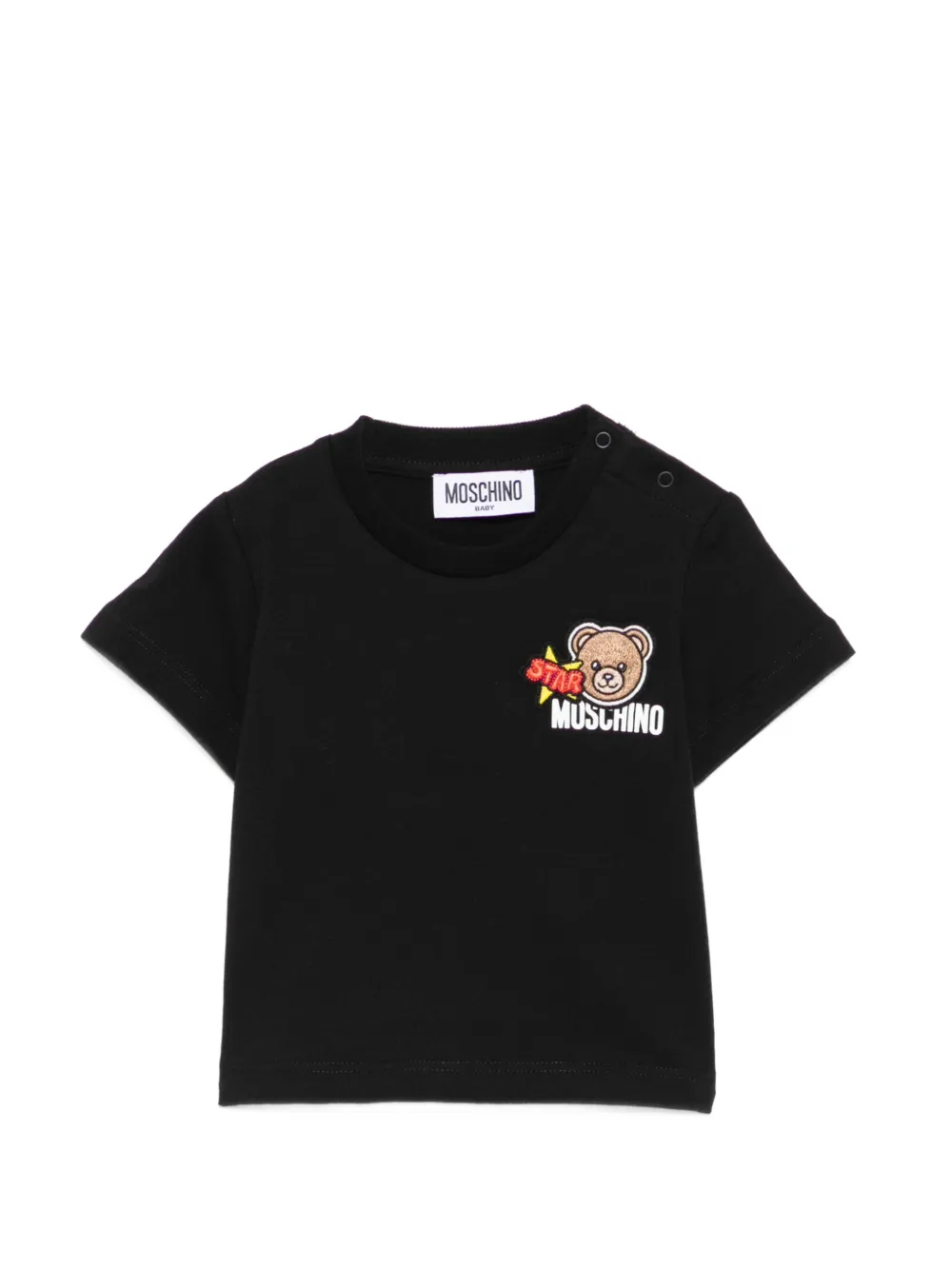 

Футболка с нашивкой в виде медведя Moschino Kids, черный
