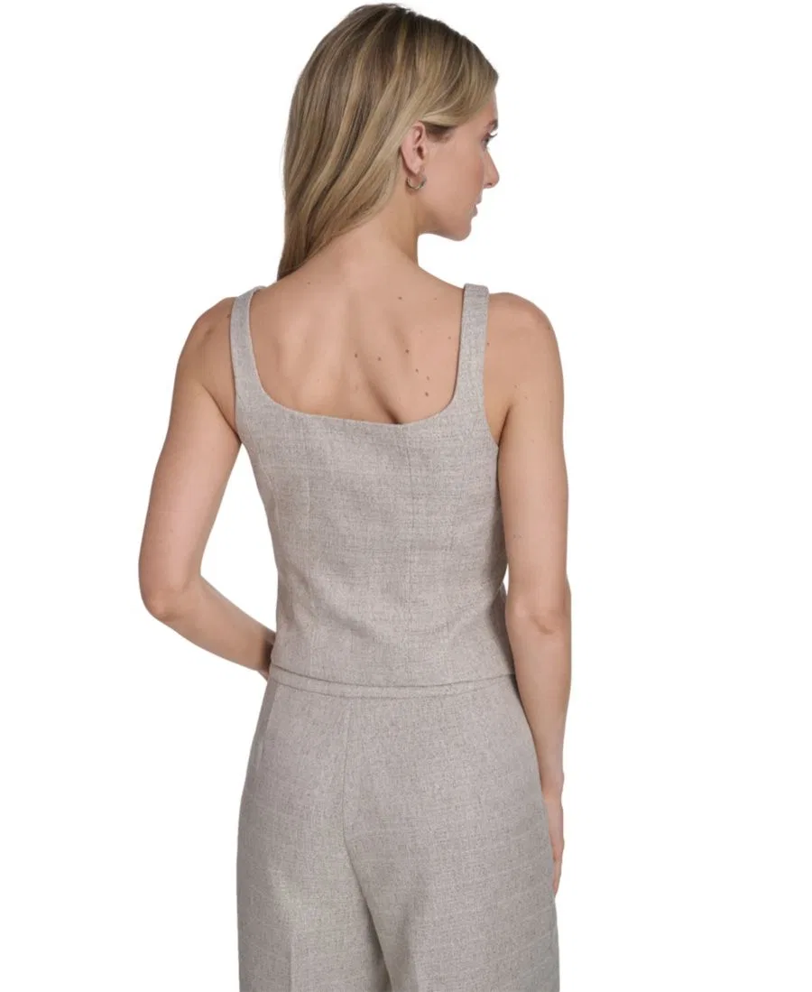 Женский оригинальный жилет на молнии спереди Calvin Klein, Latte Multi — фото 2