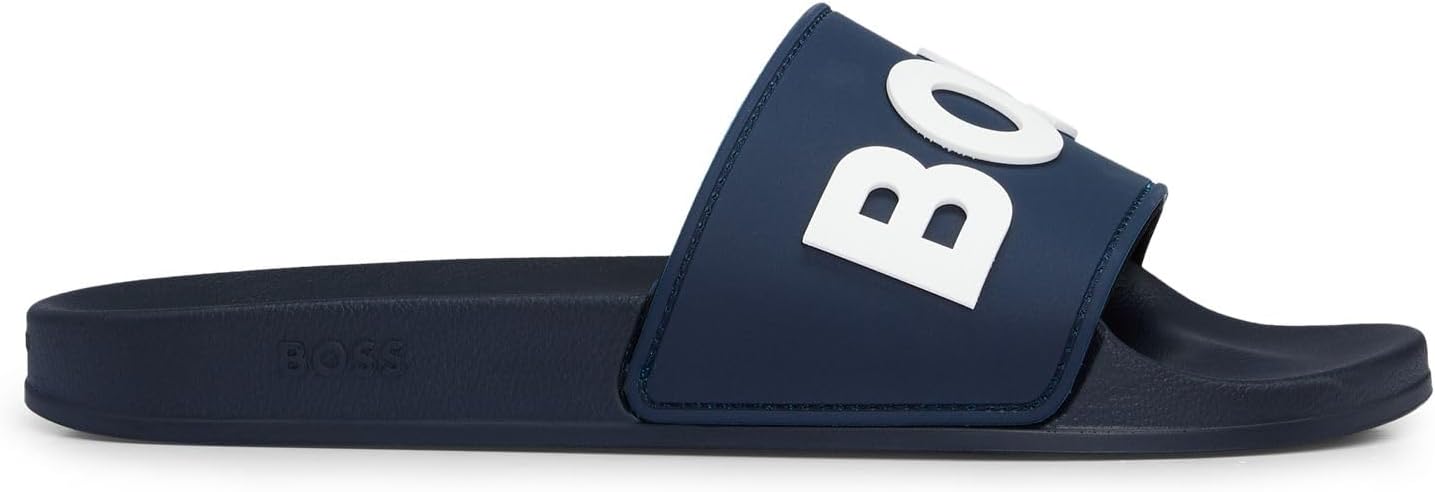 

Мужские слайды Kirk Slid Rubber с рельефным логотипом, размер BOSS, Dark Blue