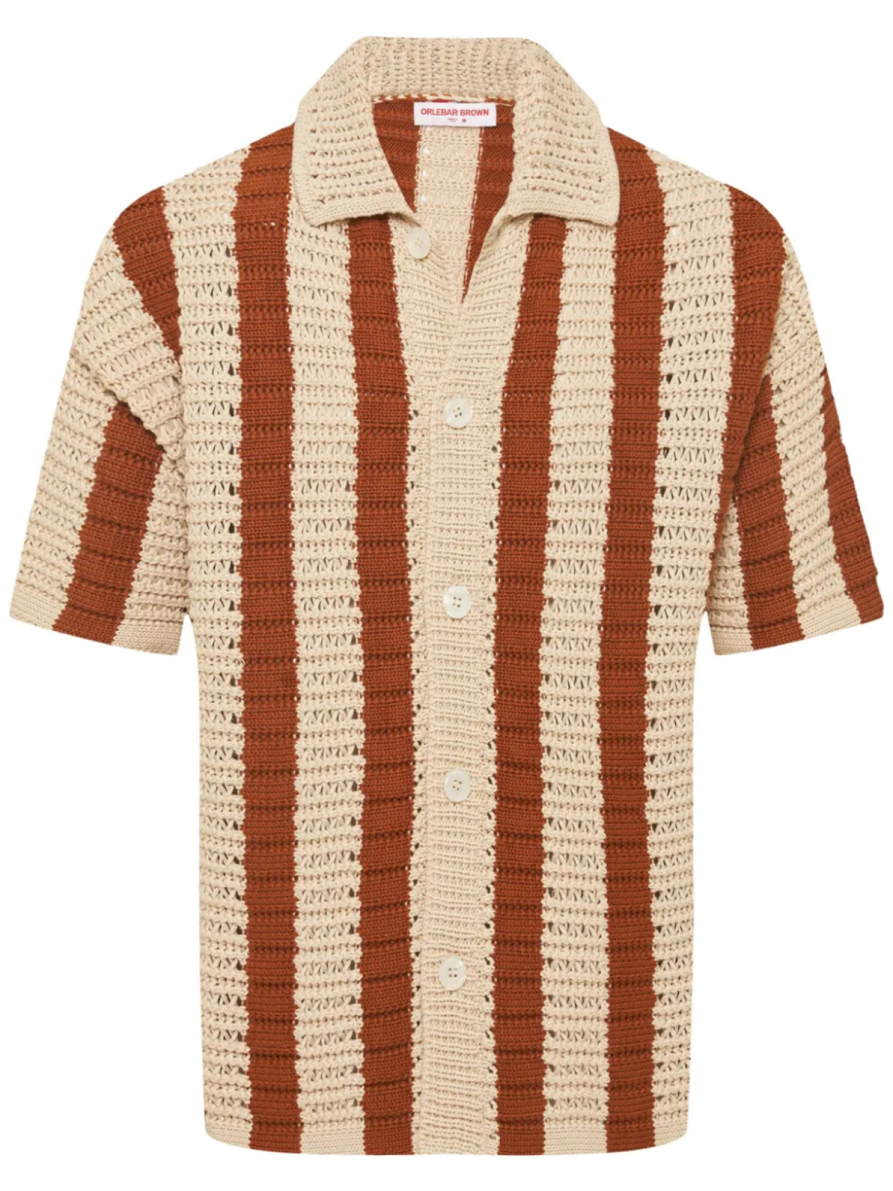 

Orlebar Brown рубашка Thomas в технике кроше, коричневый