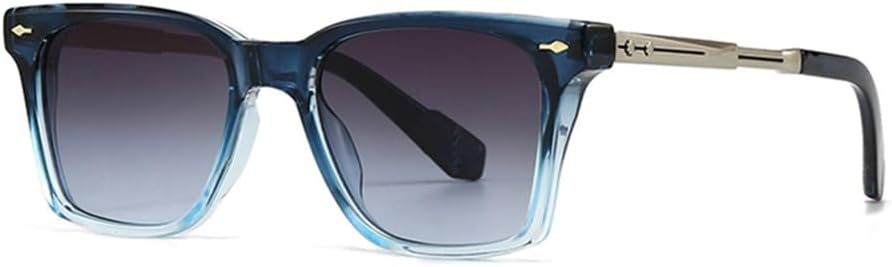 

Солнцезащитные очки в стиле ретро для женщин с защитой от УФ-излучения UV400, солнцезащитные очки в мужской оправе для мужчин, летние аксессуары для женщин VFDHN, Blue With Grey