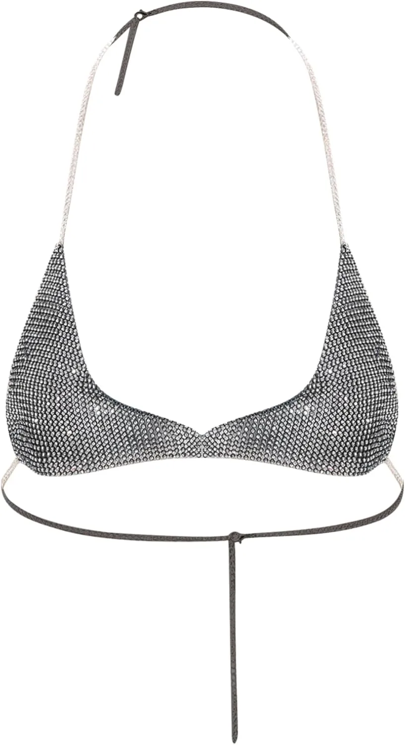 

Женский топ-бикини easyforever с металлической цепочкой и стразами