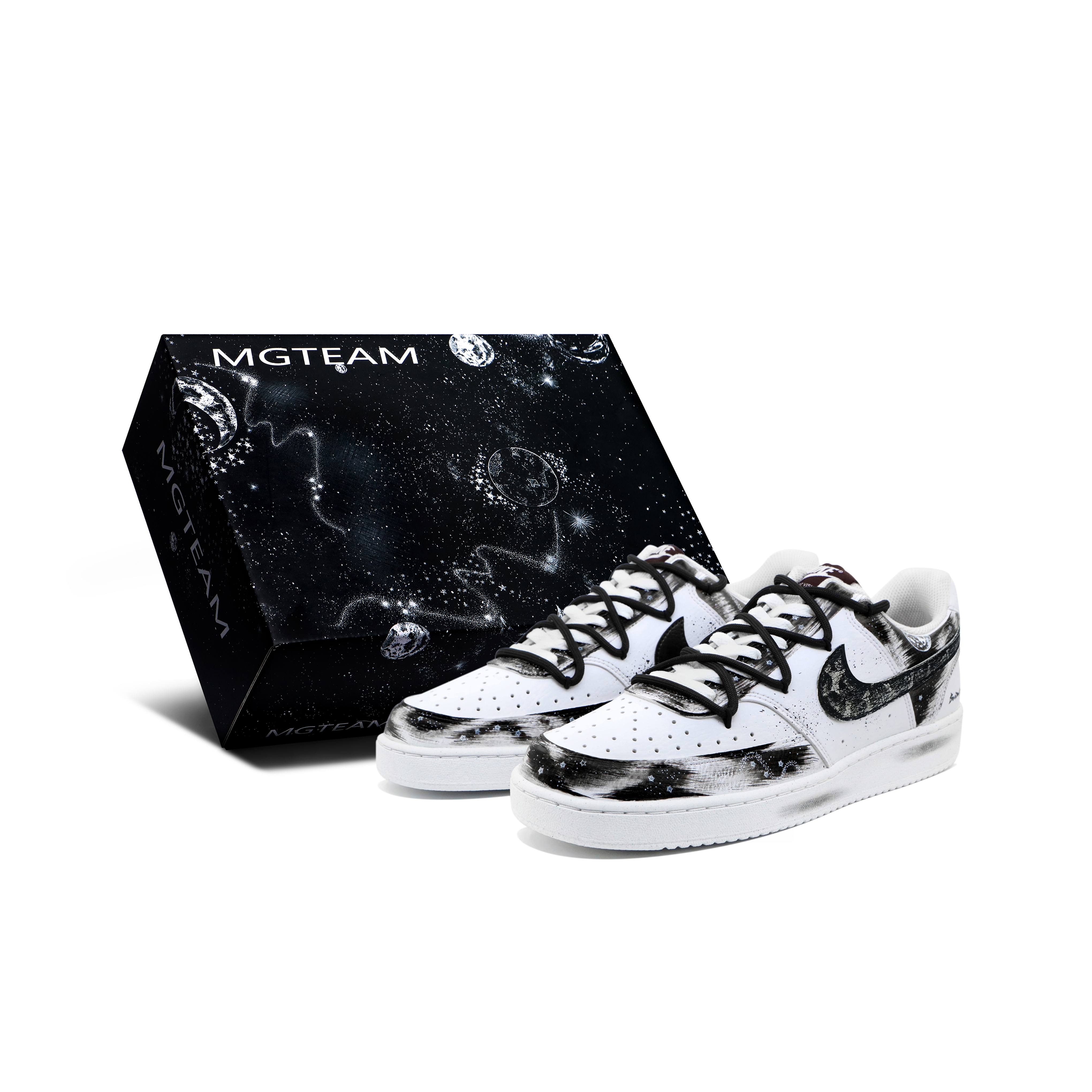 

Nike Кроссовки Court Vision 1 с низким верхом, противоскользящие, износостойкие, легкие, дышащие, мужские, черно-белые