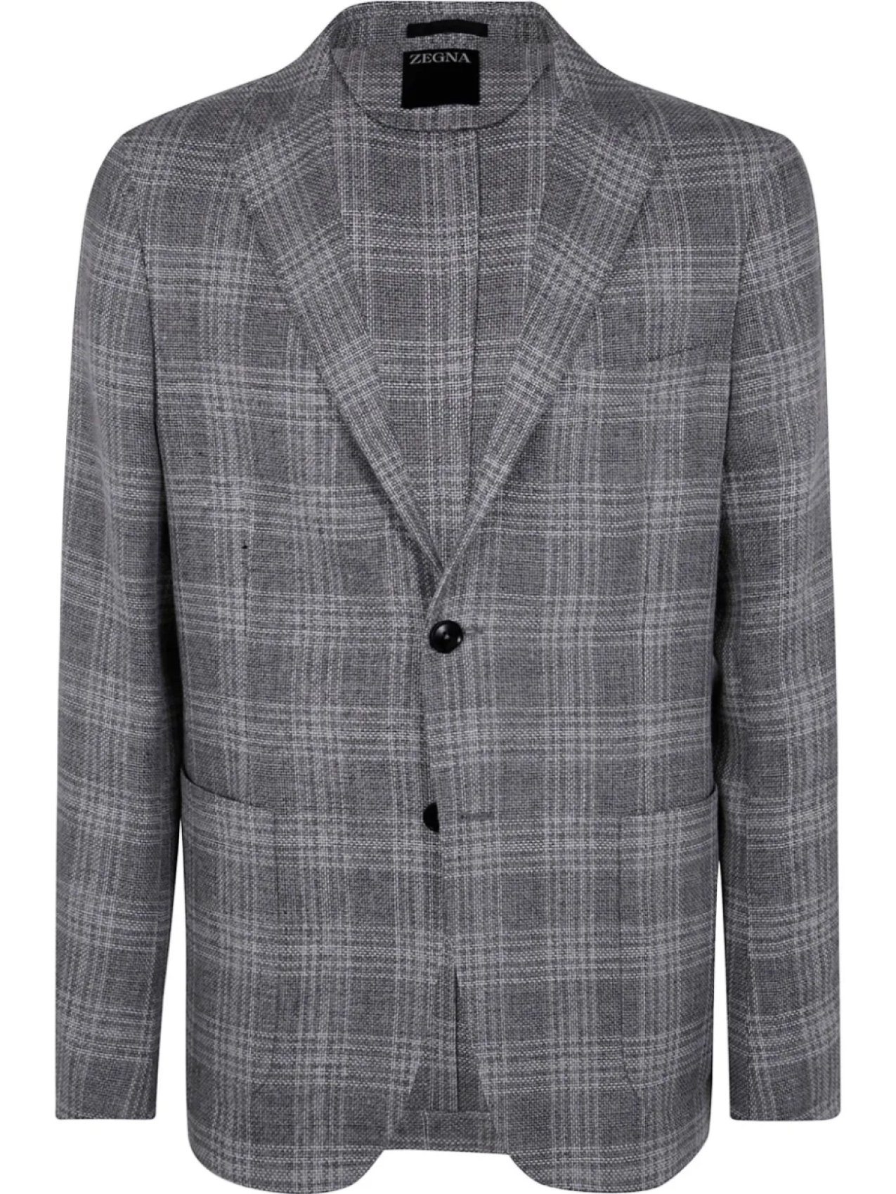 

Пиджак в клетку Zegna, серый